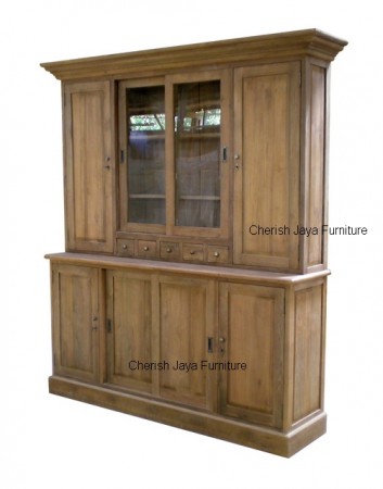 Code: SJCAB 004 Name: Classic Display Cabinet 4 Sliding Doors 4 Doors Size: W=200 x D=40-50 x H=210 cm Wood: Solid Teakwood